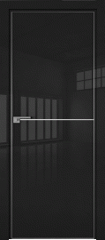 Межкомнатная дверь 12LK, черный глянец, кромка матовая
