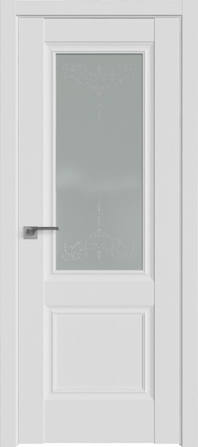 Межкомнатная дверь 2.37U, аляска, стекло "Франческо"