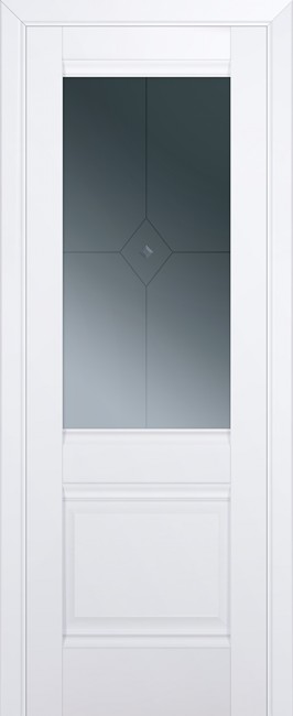 Межкомнатная дверь 2U, аляска стекло фьюзинг графит