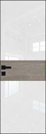 Межкомнатная дверь 5AGK стекло Lacobel Белый лак