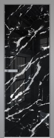 Межкомнатная дверь 1AGN стекло Нефи черный узор серебро