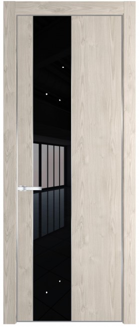 Межкомнатная дверь 19NA, серебряный профиль