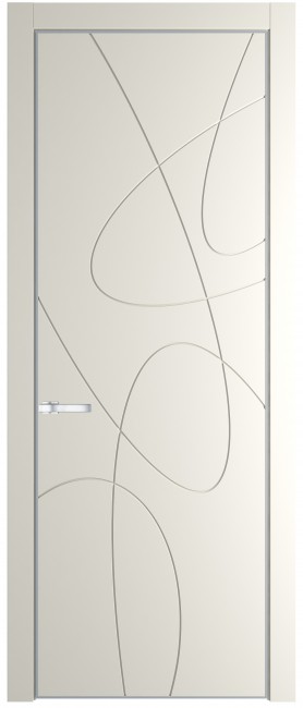 Межкомнатная дверь 6PA, серебряный профиль